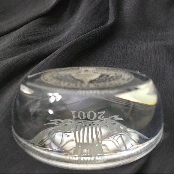 President Bush Vice Kenney Clear Paperweight crystal Inaugural gift 2001 - Picture 5 of 8